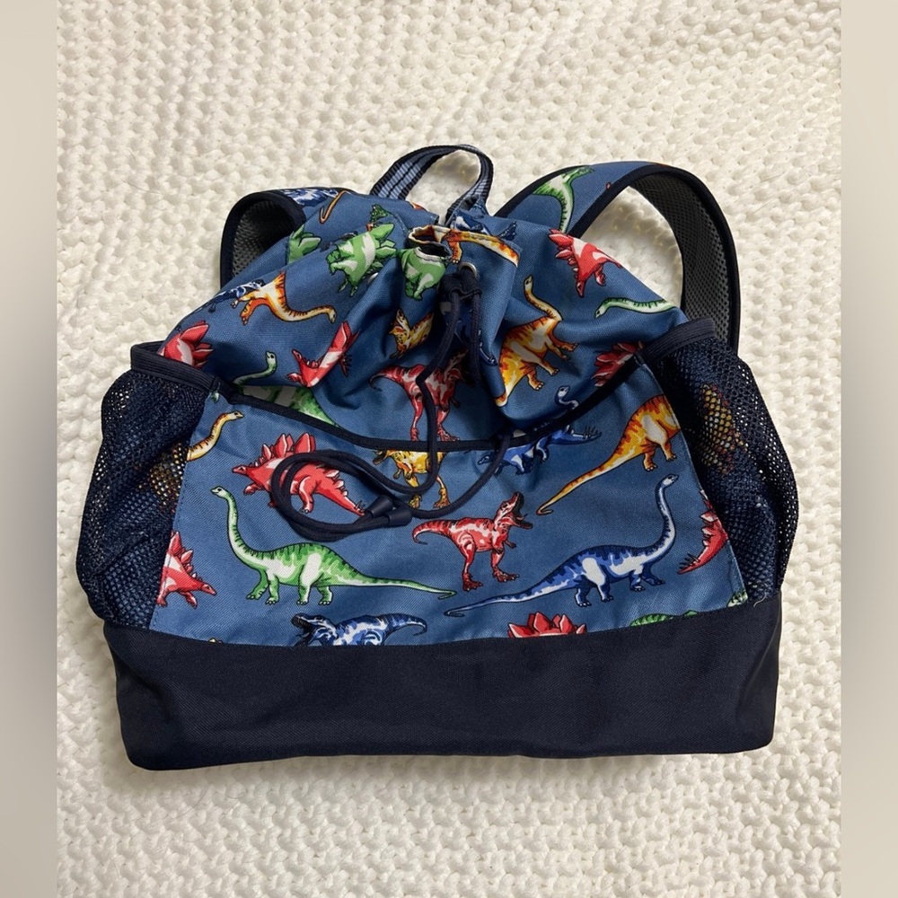 Mackenzie Blue Multi Dinos Drawstring Backpack